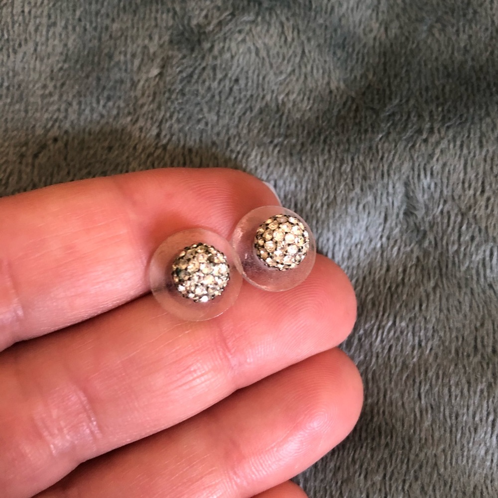 Rhinestone ball earrings